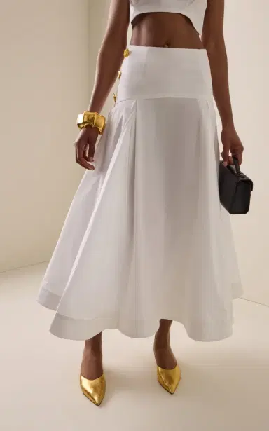 FRANÇOISE Tallulah Ruffled Cotton Midi Skirt | Thumbnail 3 FRANÇOISE Tallulah Ruffled Cotton Midi Skirt | Thumbnail 3