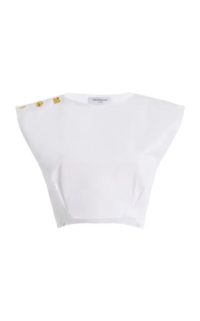 FRANÇOISE Tallulah Embellished Cotton Top