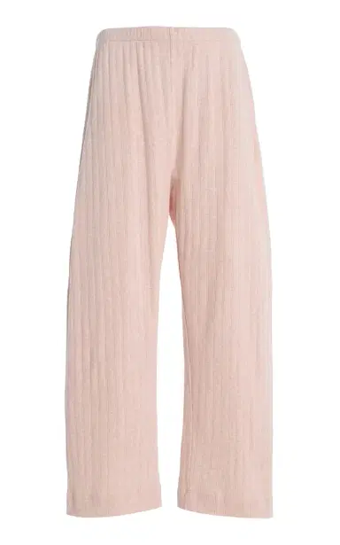 LESET Pointelle-Knit Cotton Crop Wide-Leg Pants | Thumbnail 3 LESET Pointelle-Knit Cotton Crop Wide-Leg Pants | Thumbnail 3