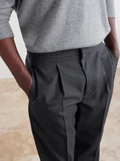 OFFICINE GÉNÉRALE Drew Tapered Pleated Wool Trousers - Men | Thumbnail 5