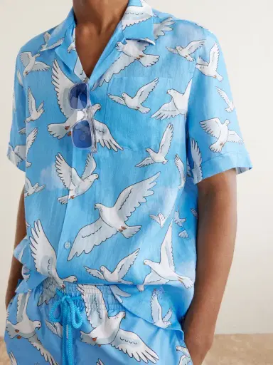 Vilebrequin 3.Paradis Chelly Printed Camp-Collar Linen Shirt - Men | Thumbnail 5