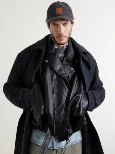 Loewe Logo-Appliquéd Leather-Trimmed Wool-Blend Baseball Cap - Men | Thumbnail 3