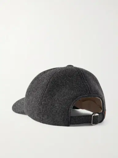 Loewe Logo-Appliquéd Leather-Trimmed Wool-Blend Baseball Cap - Men | Thumbnail 4