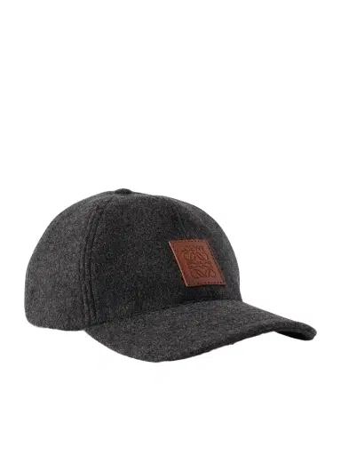 Loewe Logo-Appliquéd Leather-Trimmed Wool-Blend Baseball Cap - Men | Thumbnail 1