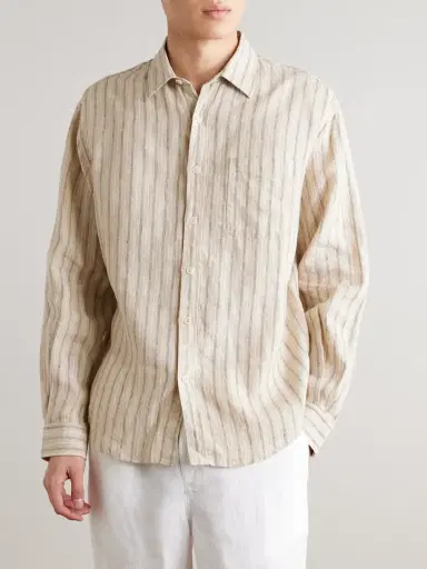 NN07 Deon 5728 Striped Linen Shirt - Men | Thumbnail 3