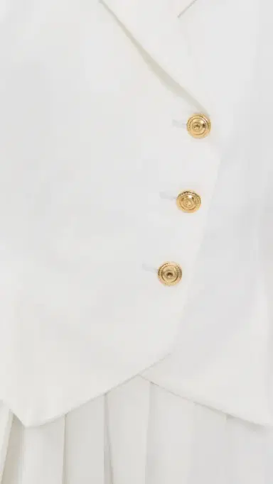 Tolu Coker Pleated Waistcoat Mini Dress White | Thumbnail 6