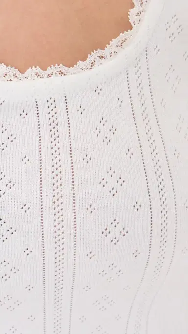GOOD AMERICAN The Pointelle Button Down Tank White001 | Thumbnail 6 GOOD AMERICAN The Pointelle Button Down Tank White001 | Thumbnail 6