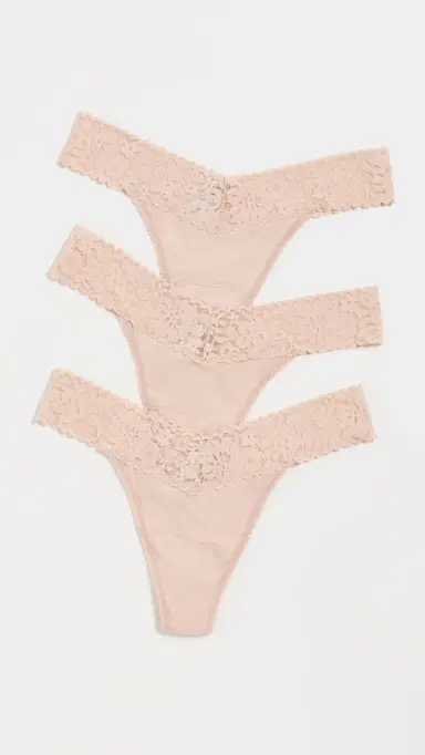 Hanky Panky Dreamease Original Rise Thong 3 Pack Chai One Size | Thumbnail 2
