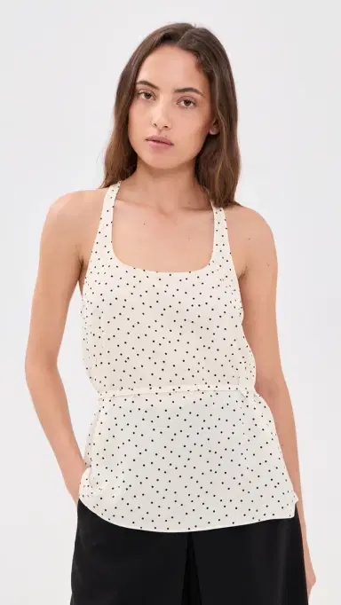 Theory Dot Print Belted Tank Top ulti/Chk | Thumbnail 2
