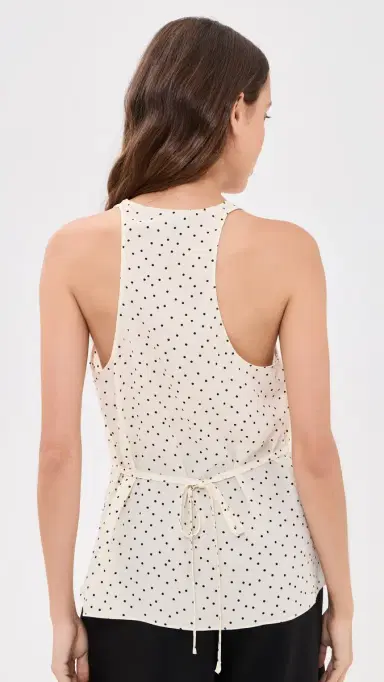 Theory Dot Print Belted Tank Top ulti/Chk | Thumbnail 3