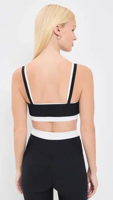 Year of Ours Ribbed Layered Bralette Black/White | Thumbnail 3