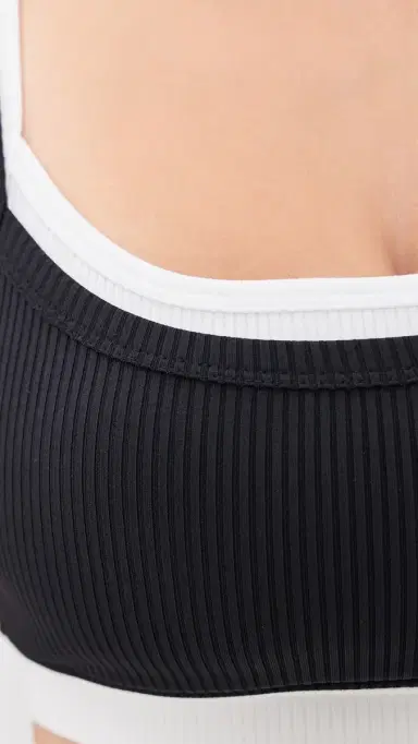 Year of Ours Ribbed Layered Bralette Black/White | Thumbnail 6