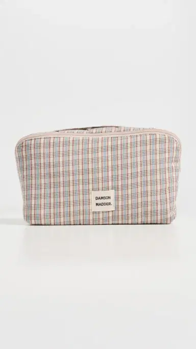 Damson Madder Large Check Wash Bag Ginger One Size | Thumbnail 2 Damson Madder Large Check Wash Bag Ginger One Size | Thumbnail 2