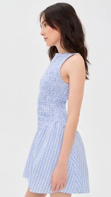 Faithfull Martina Mini Dress Paloma Check/Light Blue White 8 | Thumbnail 4 Faithfull Martina Mini Dress Paloma Check/Light Blue White 8 | Thumbnail 4