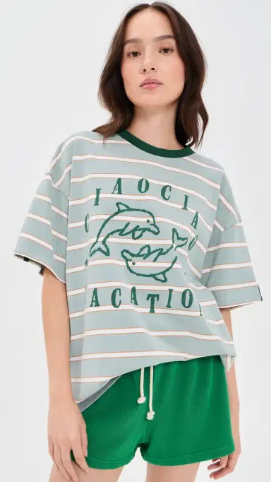 Ciao Ciao Vacation Delfino Core Tee Blue Stripe | Thumbnail 2