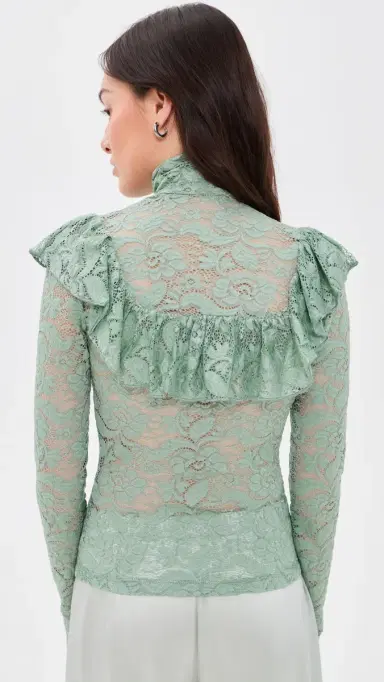 House of Aama High Neck Lace Top | Thumbnail 3 House of Aama High Neck Lace Top | Thumbnail 3
