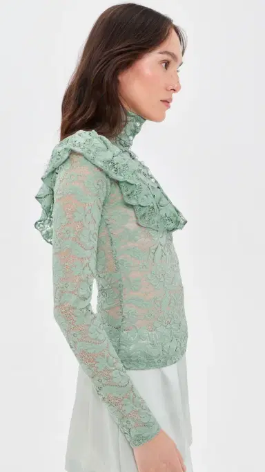 House of Aama High Neck Lace Top | Thumbnail 4 House of Aama High Neck Lace Top | Thumbnail 4