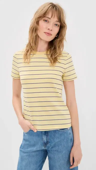Staud Classic Crew Tee Monday Stripe | Thumbnail 2 Staud Classic Crew Tee Monday Stripe | Thumbnail 2