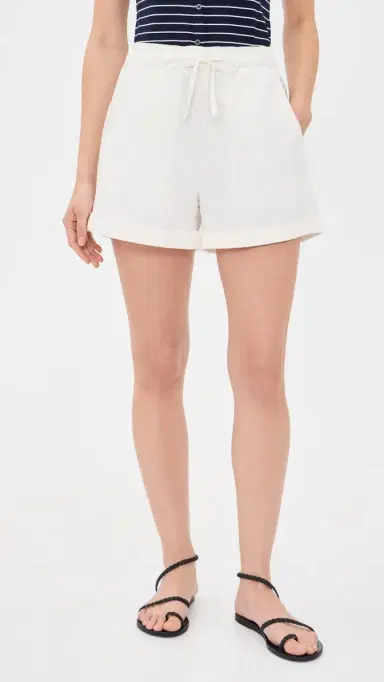 Le Jean Mara Sateen Drawstring Shorts Soft White 28 | Thumbnail 2
