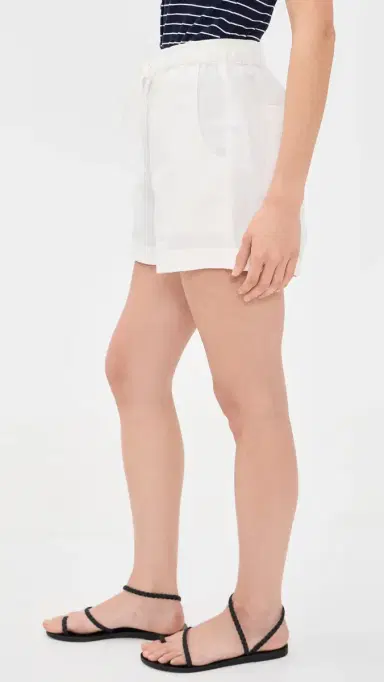 Le Jean Mara Sateen Drawstring Shorts Soft White 28 | Thumbnail 4