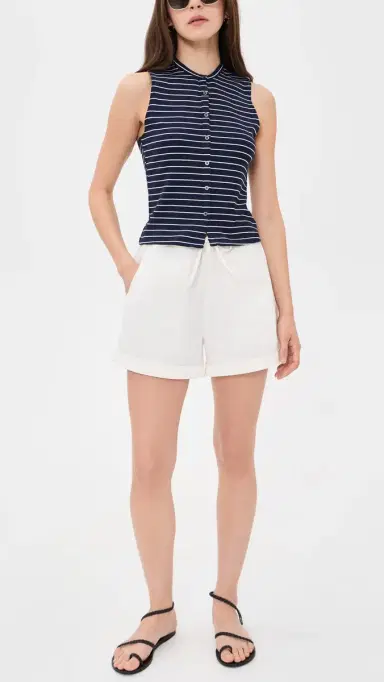 Le Jean Mara Sateen Drawstring Shorts Soft White 28 | Thumbnail 5