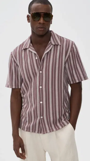 Madewell Florence Shirt Stripe Chalked Fig S | Thumbnail 2 Madewell Florence Shirt Stripe Chalked Fig S | Thumbnail 2