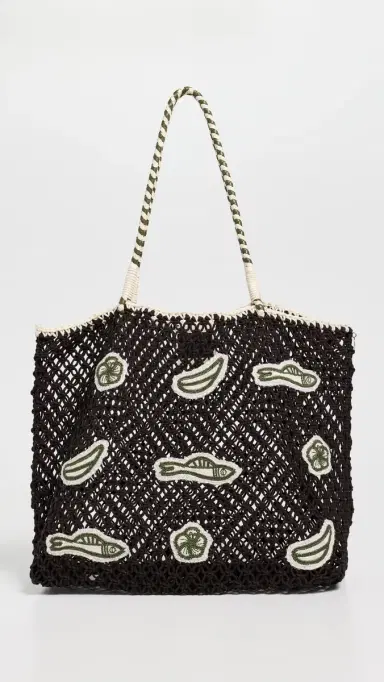 Clare V. Clare V. Lete Macrame Tote Bag Chocolate One Size | Thumbnail 2