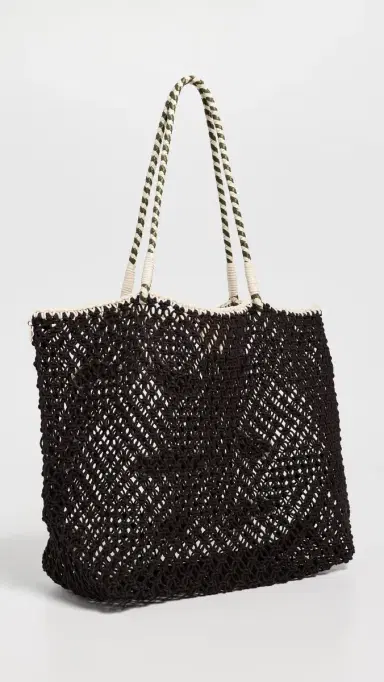 Clare V. Clare V. Lete Macrame Tote Bag Chocolate One Size | Thumbnail 4