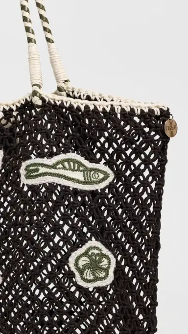 Clare V. Clare V. Lete Macrame Tote Bag Chocolate One Size | Thumbnail 5