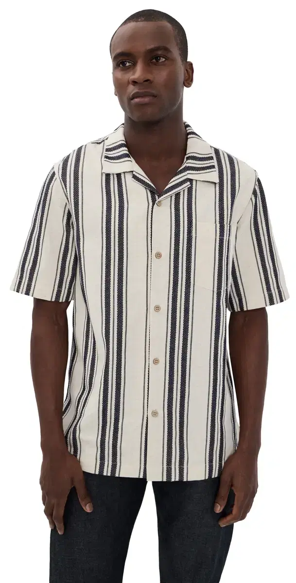 Naked & Famous Denim Aloha Dobby Bands hirt Natural