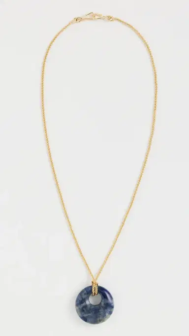 SHASHI Lapis Pendant Rope Chain Necklace Lapis One Size | Thumbnail 2