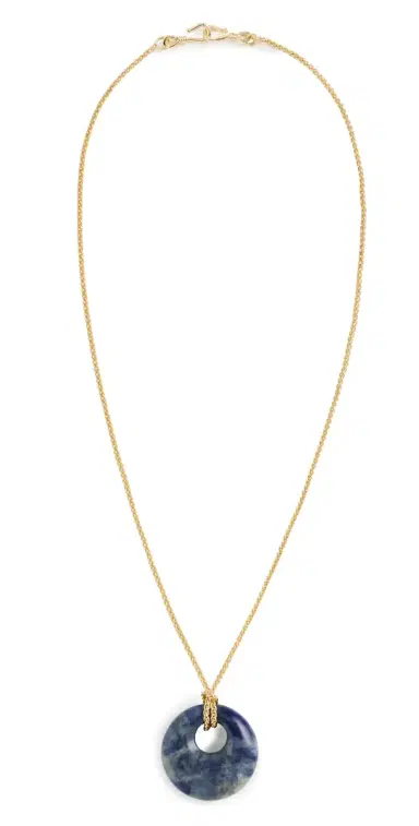 SHASHI Lapis Pendant Rope Chain Necklace Lapis One Size | Thumbnail 1