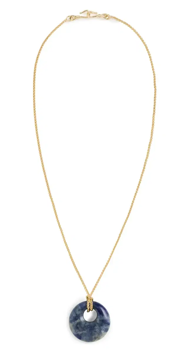 SHASHI Lapis Pendant Rope Chain Necklace Lapis One Size