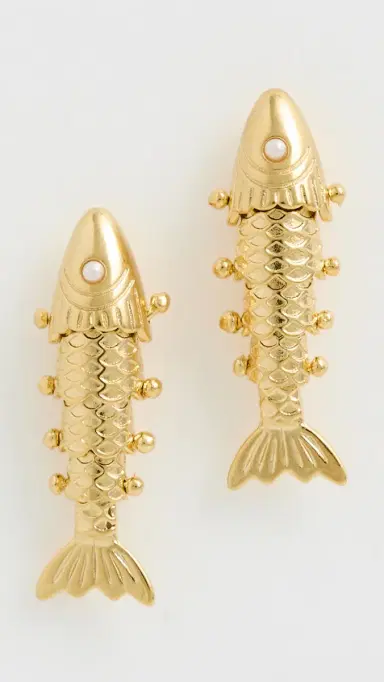 Brinker + Eliza Anchovy Earrings Gold One Size | Thumbnail 2