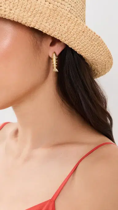 Brinker + Eliza Anchovy Earrings Gold One Size | Thumbnail 3