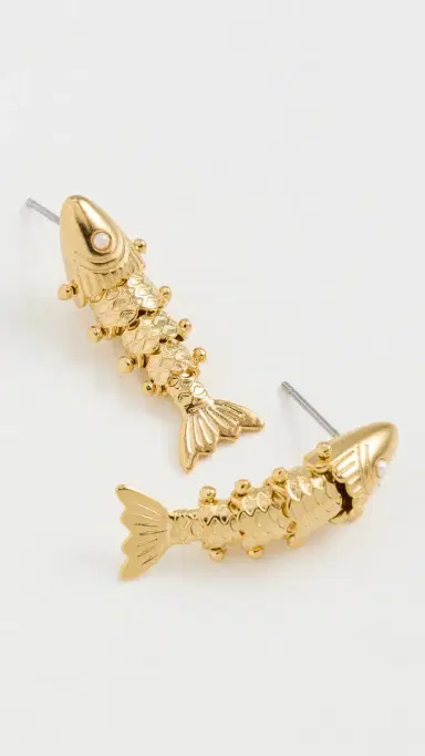 Brinker + Eliza Anchovy Earrings Gold One Size | Thumbnail 4
