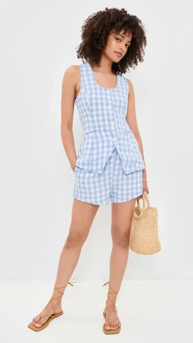 BLANKNYC Beach Picnic Shorts Blue Combo | Thumbnail 5