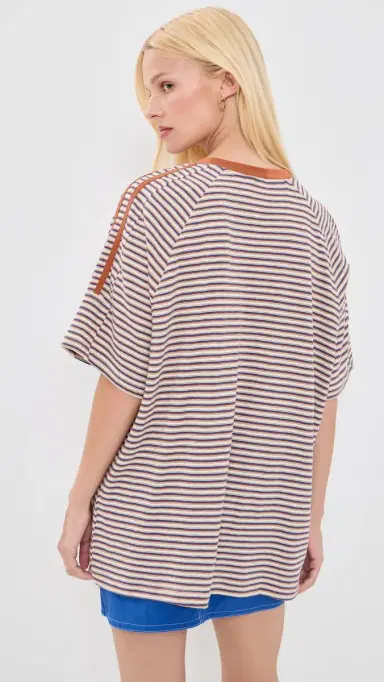 Ciao Ciao Vacation Amber Stripe Racer Tee Red Stripe | Thumbnail 3 Ciao Ciao Vacation Amber Stripe Racer Tee Red Stripe | Thumbnail 3