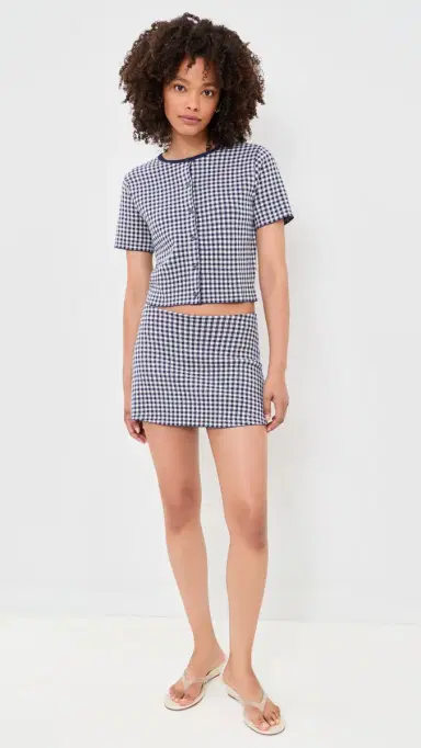 GOOD AMERICAN The Keepsake Skort Navy Gingham | Thumbnail 5 GOOD AMERICAN The Keepsake Skort Navy Gingham | Thumbnail 5