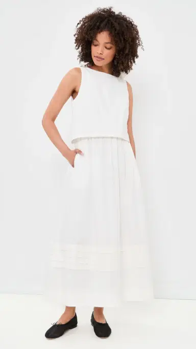 Line & Dot Tippi Midi Dress White S | Thumbnail 2