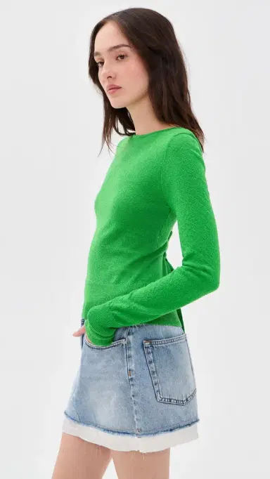 Aknvas Lily Lace Up Top Green S | Thumbnail 4