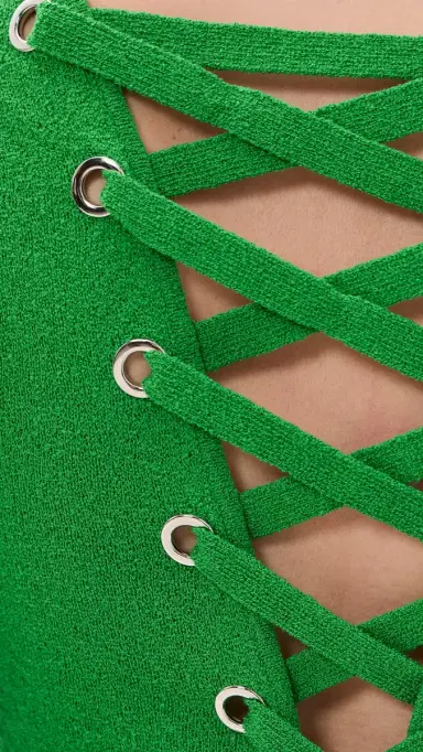 Aknvas Lily Lace Up Top Green S | Thumbnail 6