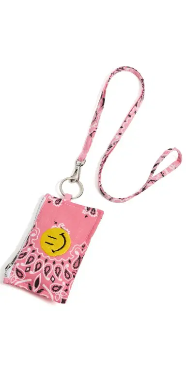 CALL IT BY YOUR NAME Happy Face Card Holder Strawberry/Pale Pink One Size | Thumbnail 1 CALL IT BY YOUR NAME Happy Face Card Holder Strawberry/Pale Pink One Size | Thumbnail 1