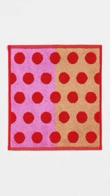 Dusen Dusen Polka-dot Washcloth Red Dot One Size | Thumbnail 2