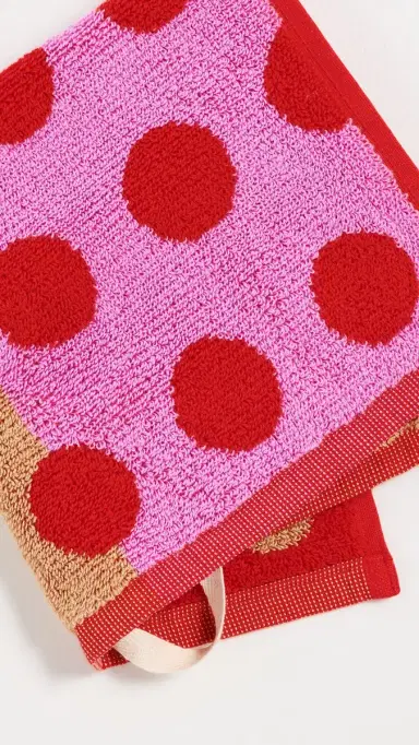 Dusen Dusen Polka-dot Washcloth Red Dot One Size | Thumbnail 3