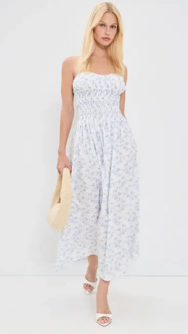 CAROLINE CONSTAS Ivette Dress White Blue M | Thumbnail 2