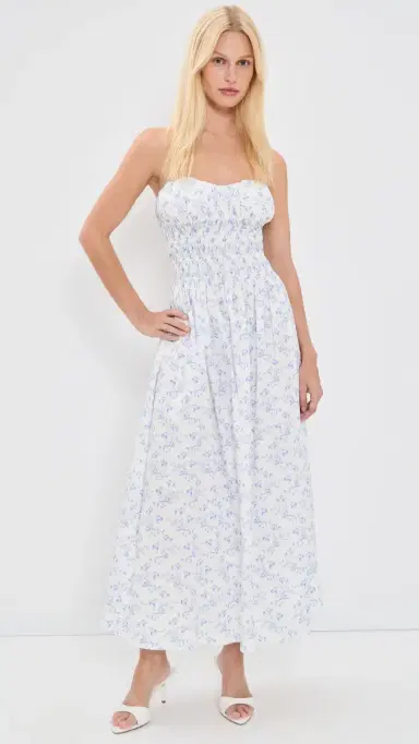 CAROLINE CONSTAS Ivette Dress White Blue M | Thumbnail 5