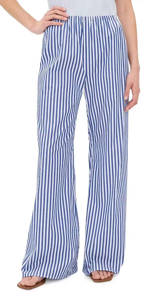 La Ligne triped Pants Cobalt/White