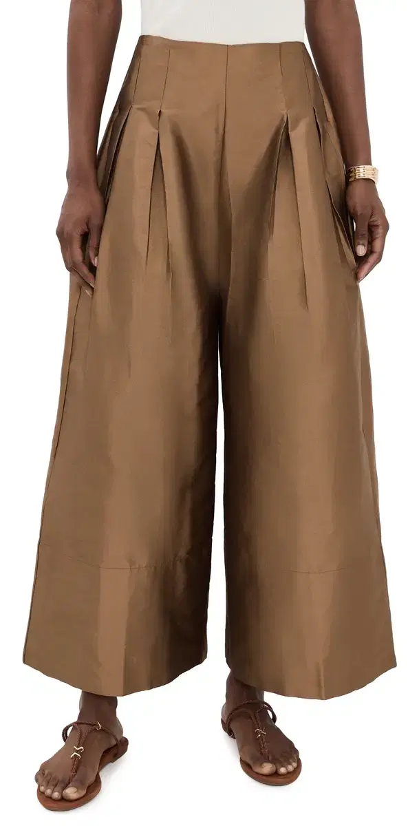 Chan Luu Techno Taffeta Trousers Bronze