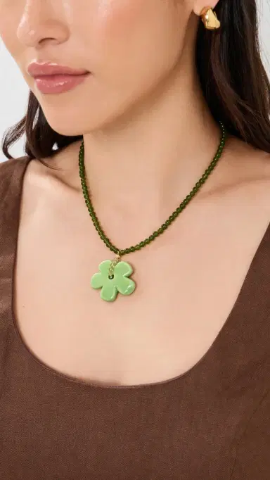 Brinker + Eliza Groovy Necklace Green Multi | Thumbnail 3